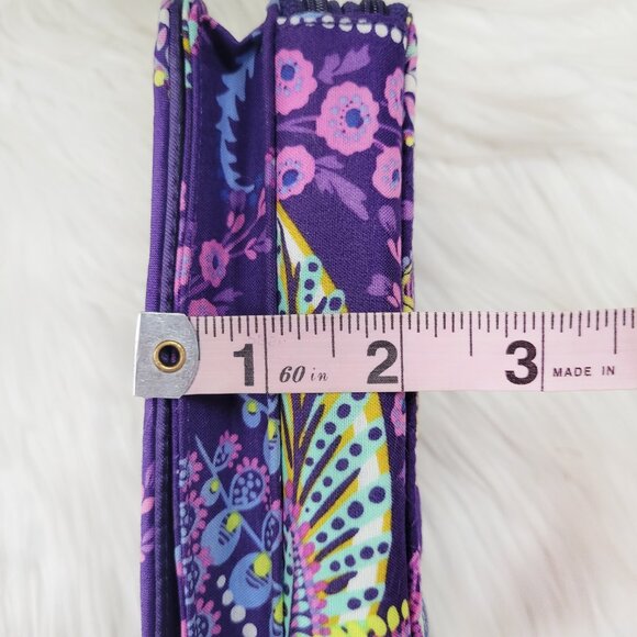 NWOT Vera Bradley 3 in 1 Crossbody Wristlet Batik Leaves All In One Purple RFID - Picture 13 of 16